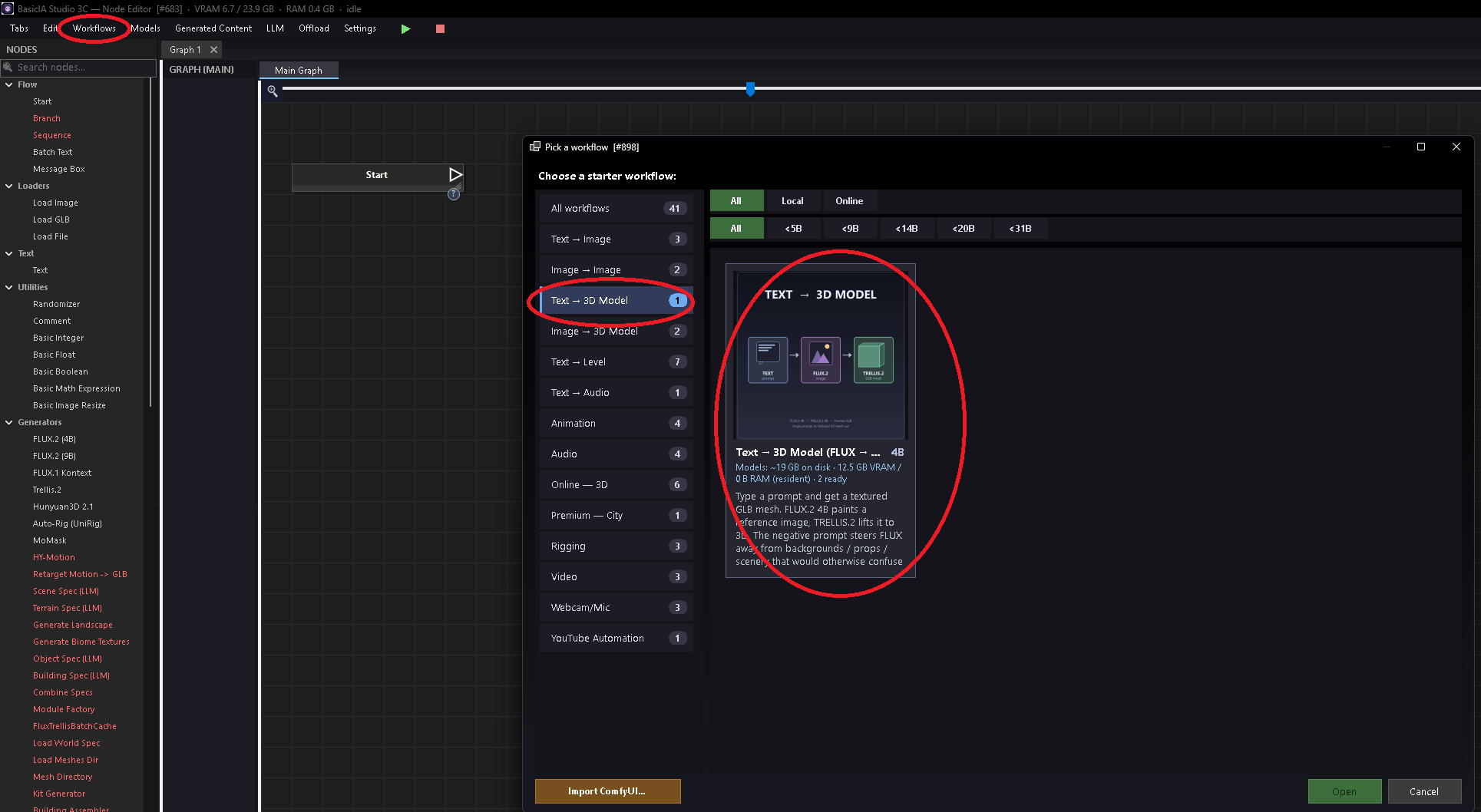 One-Click TRELLIS.2 Install — Text to 3D Model workflow